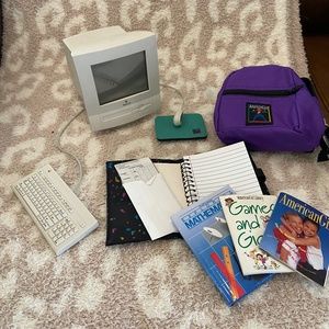 American Girl computer, book bag and accessories